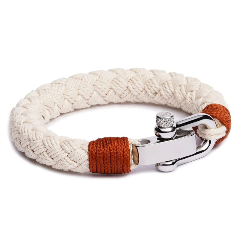 Pulseira de corda de algodão bege Gio Beroc