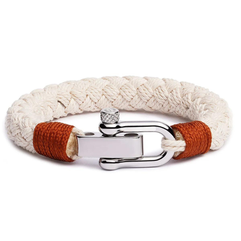 Pulseira de corda de algodão bege Gio Beroc