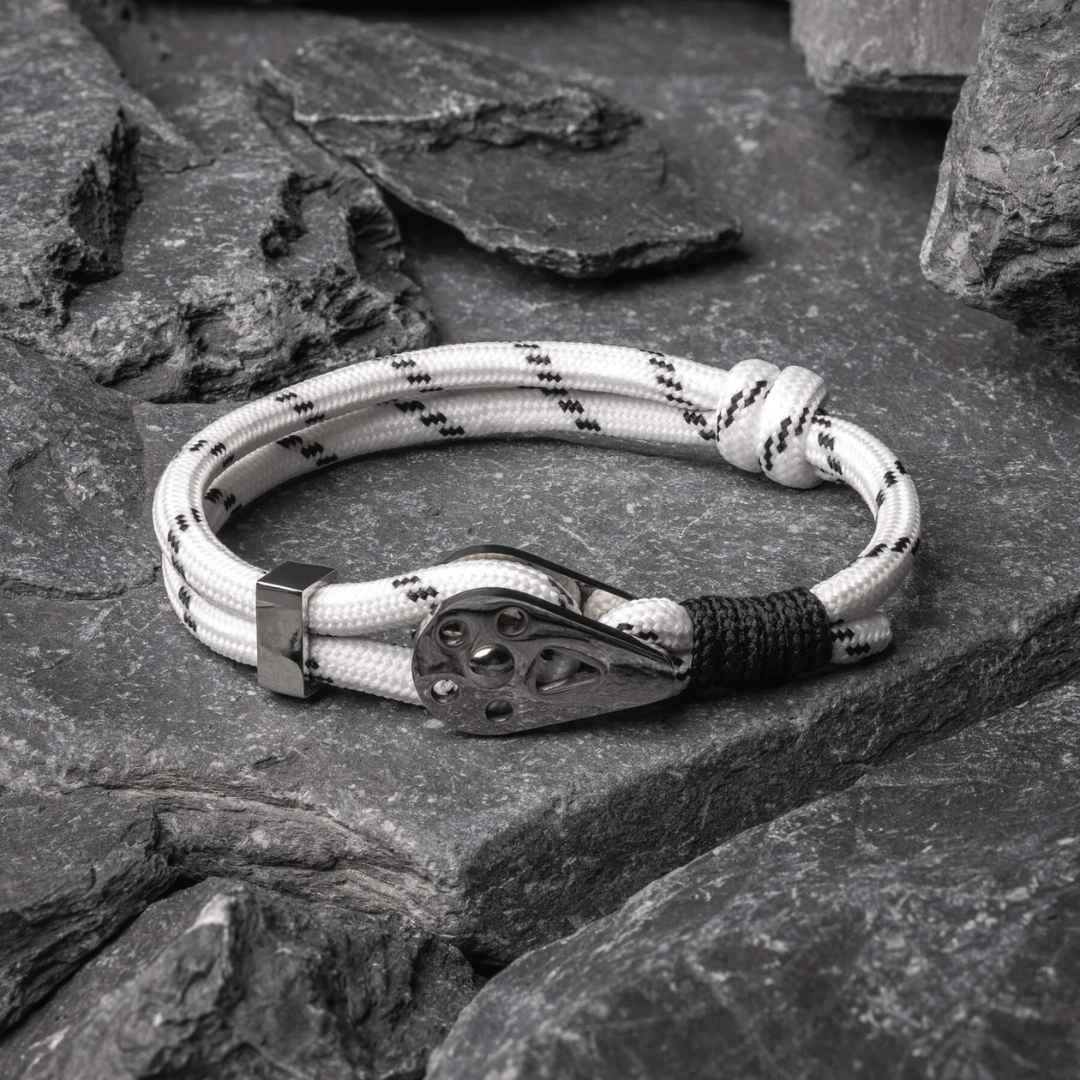Pulseira de corda branca Bravo Silver Beroc