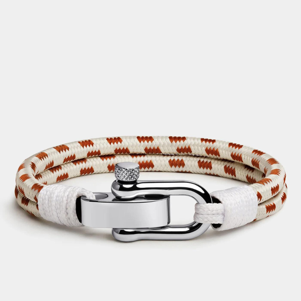 Pulseira Beroc Sailboat Corda Branca e Marrom