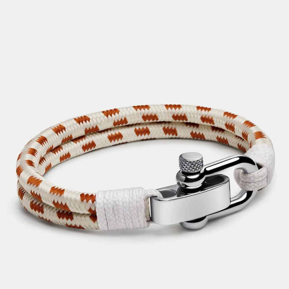 Pulseira Beroc Sailboat Corda Branca e Marrom