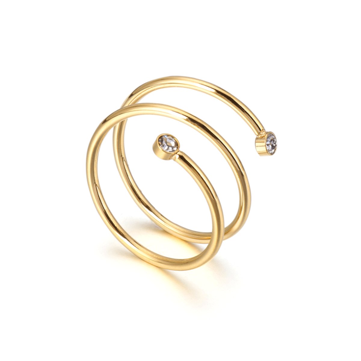 Anel Espiral Fine Banhado em Ouro 18K - Uranos 