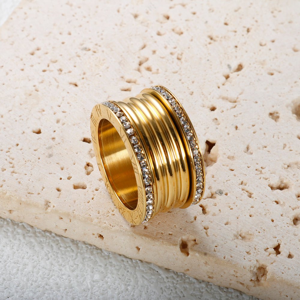 Anel Luxo Imperial Banhado em Ouro 18K - Uranos 