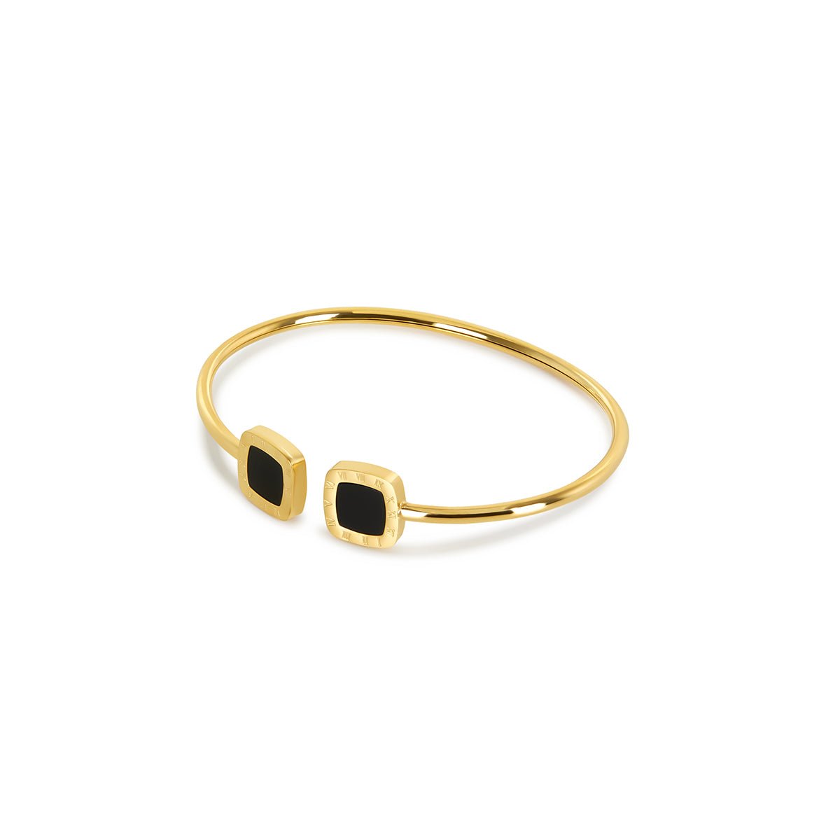 Bracelete Bella Ônix Banhado em Ouro 18k - Uranos 