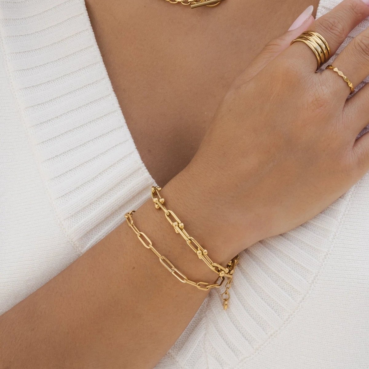 Pulseira Elos Inspiração Entrelaçados Banhado em Ouro 18K - Uranos 