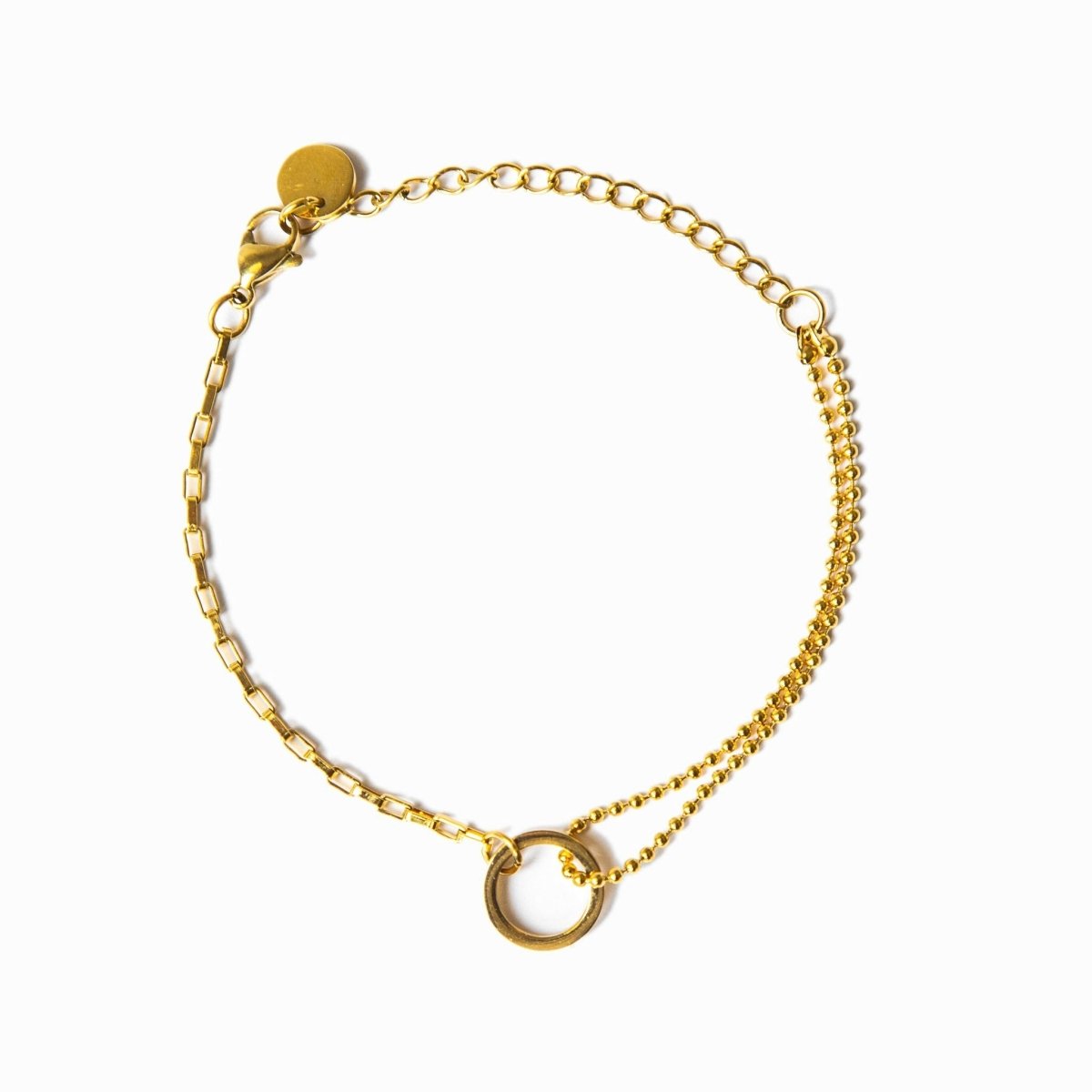 Pulseira Harmonia Pingente de Anel Banhada em Ouro 18k - Uranos 